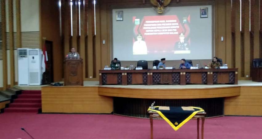 Bupati Malang Drs HM Sanusi MM Sampaikan Hasil Rakornas. (Sur)