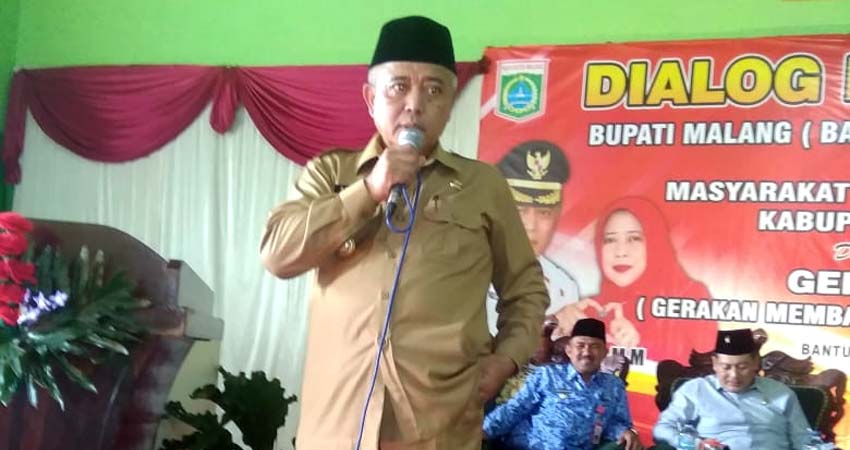 Bupati Malang Drs HM Sanusi MM Saat Beri Sambutan. (sur)