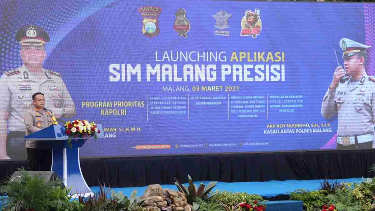 Dukung Program Unggulan Kapolri, Polres Malang Launching Aplikasi Inovasi SIM Malang Presisi